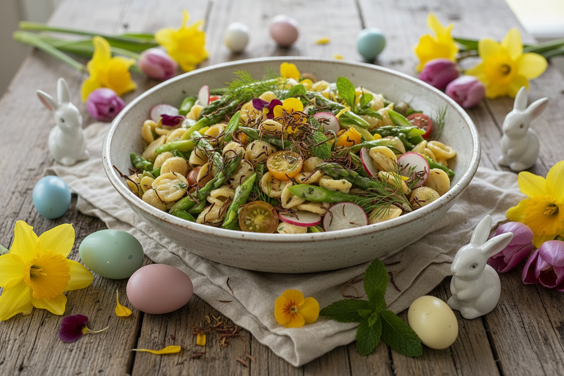 Easter Pasta Salad with Honeybush Tea Dressing
